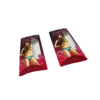 Custom Cosmetic Packaging Pillow Box with Clear Window